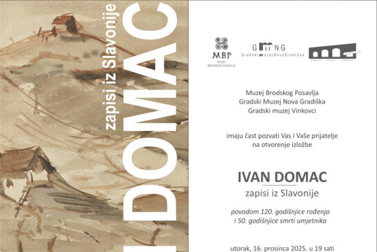 Otvorenje izložbe „IVAN DOMAC – ZAPISI IZ SLAVONIJE“ u utorak u Gradskom muzeju