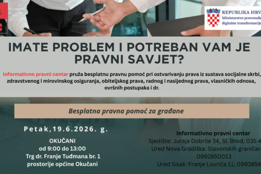 IPC – U petak 19. lipnja BESPLATNA PRAVNA POMOĆ za građane Općine Okučani od 9 do 13 sati